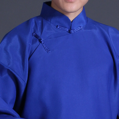 中式长袍马褂先生相声表演出服装复古盘扣民国长衫大褂男士伴郎服