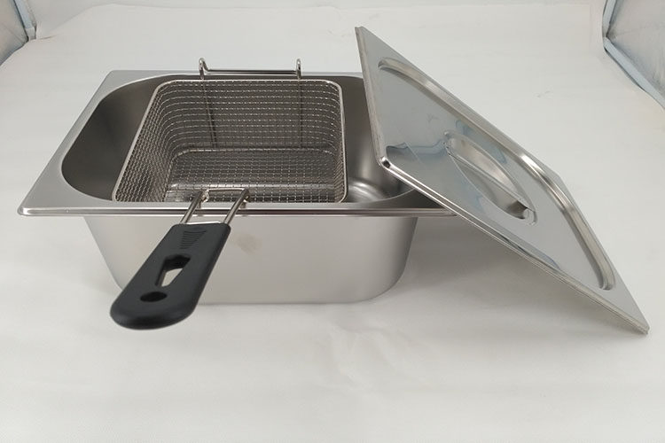 加厚不锈钢方锅带盖油炸锅电炸锅81/82内胆配炸网长方形1/2份数盆_不