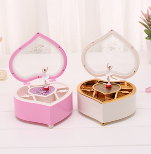 上新爱心旋转音乐盒创意八音盒跳舞公主音月盒送女生闺蜜儿童生日