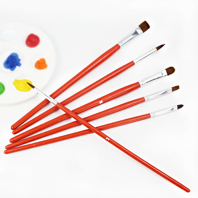 儿童绘画排笔水彩水粉笔尼龙毛勾线笔美术平头笔刷颜料笔画笔画刷