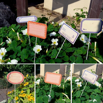 baozakka杂货 园艺复古摆件法式乡村多肉花束配饰花插标签 多款选