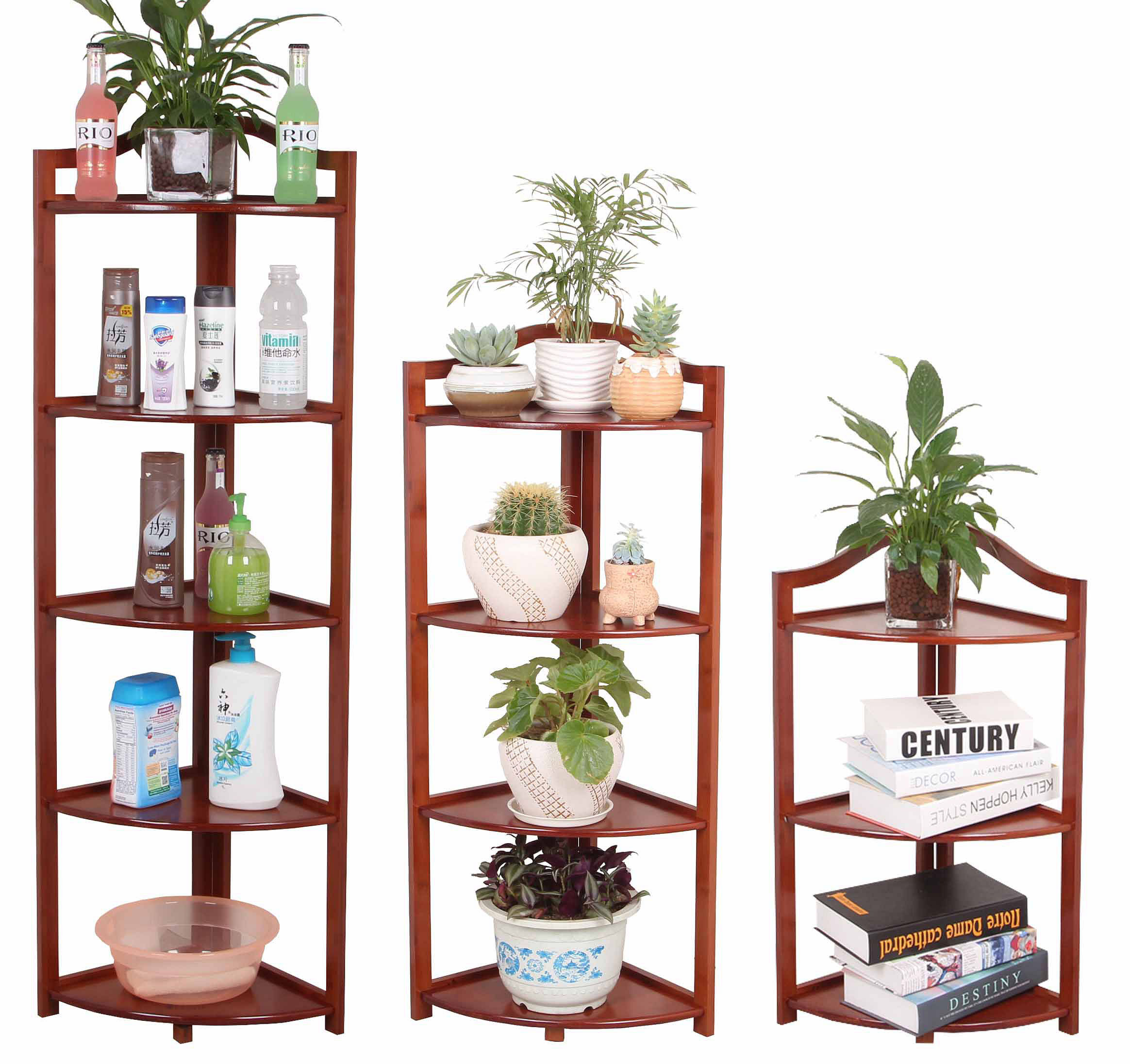 楠竹三角架转角卫生间浴室花架脸盆角落架客厅厨房墙角置物架实木