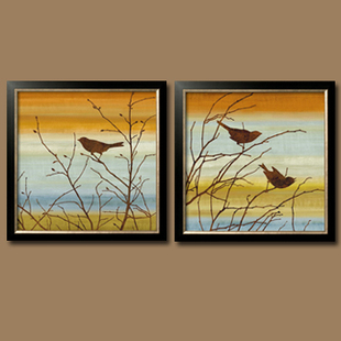 宋庄经典手绘抽象现代油画装饰画东南亚《雀之歌》