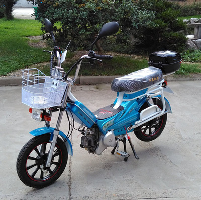 迷你二代加大后座带尾箱70cc/35cc燃油助力车摩托车 跑车