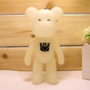 正版momo熊 夜光版变形金刚 5寸 暴力熊公仔玩偶 popobe熊钥匙扣