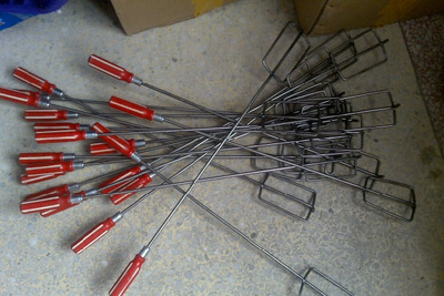 双节煤质分化验送样叉-马弗炉灰皿坩埚架高温炉送样铲/送样手