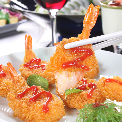 明旺黄金蝴蝶虾1kg58-62枚必胜客西餐厅油炸小吃面包屑裹粉冷冻虾