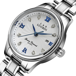 luobin石英表手表罗宾水钻防水女全国联保女表全新女士国产腕表