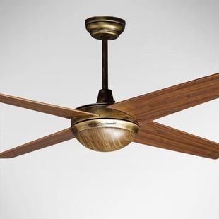 吊扇 欧梵典雅 现代简约田园送壁控复古吊扇无灯 中式仿古风扇52寸