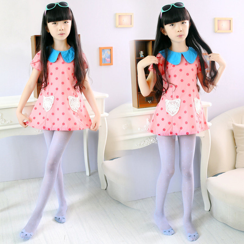 小女孩秋季新款儿童连裤袜白色女童舞蹈袜丝袜宝宝打底袜长筒袜子