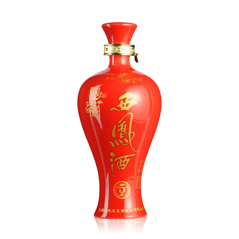 500ml 西凤国花瓷5年 五年陈酿45度 凤香型西凤酒 白酒 婚宴