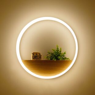 led现代灯北欧创意装饰几何圆形环形书房卧室床头客厅壁灯