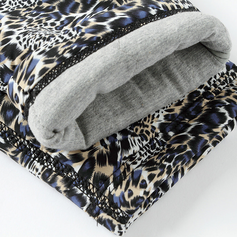 蒙赛尔羊毛裤中老年女士豹纹保暖裤纯羊毛 外穿棉裤大码gm1362
