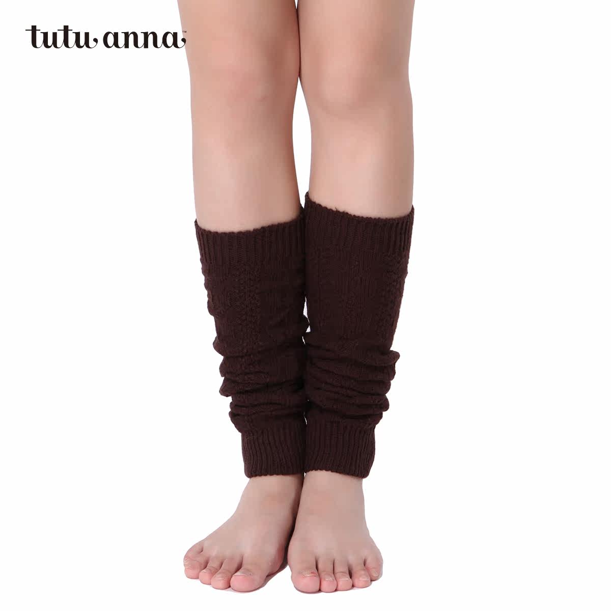 tutuanna纯色 毛线针织 女士腿套 秋冬保暖护腿