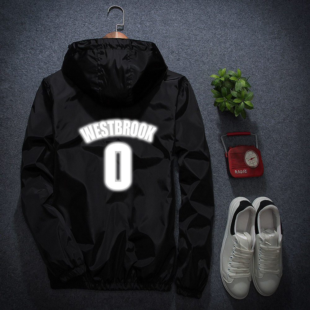 春秋nba雷霆威少0号球衣学生外套韩版衣服百搭卫衣男连帽潮流上衣