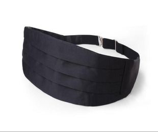 礼服腰带黑红白纯色高档丝绸腰封 新款男士结婚新郎商务宴会腰封