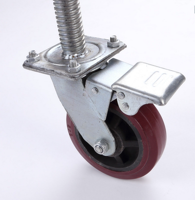 10斤红色特粗加长脚手架轮子 脚手架配件 分体升降万向轮(35mm粗