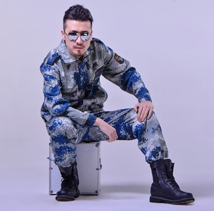 作训服 外套男纯棉学生军训迷彩服户外作训服工作服数码 空军迷彩服