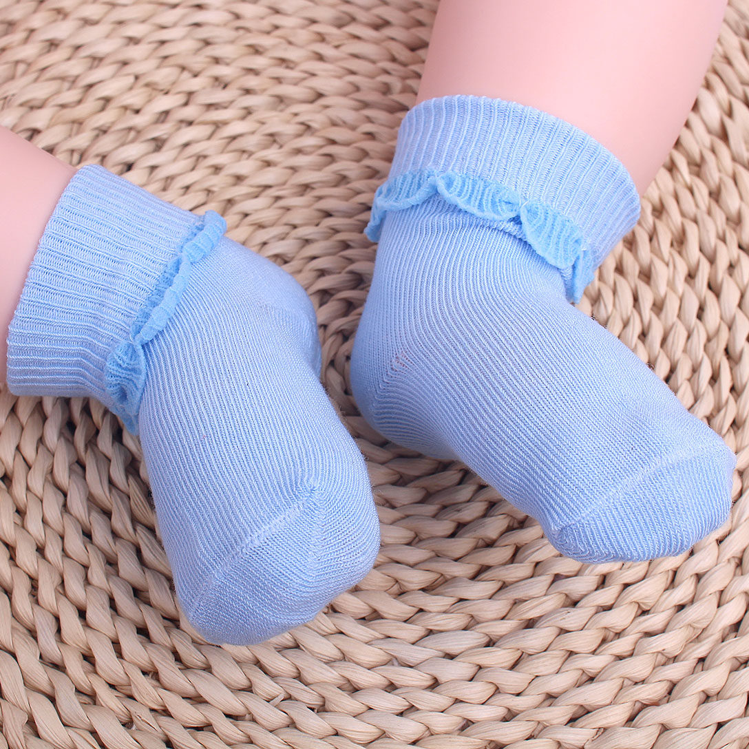 七巧板童袜春秋薄棉袜新生儿婴儿纯色男女童宝宝松口精梳纯棉袜子