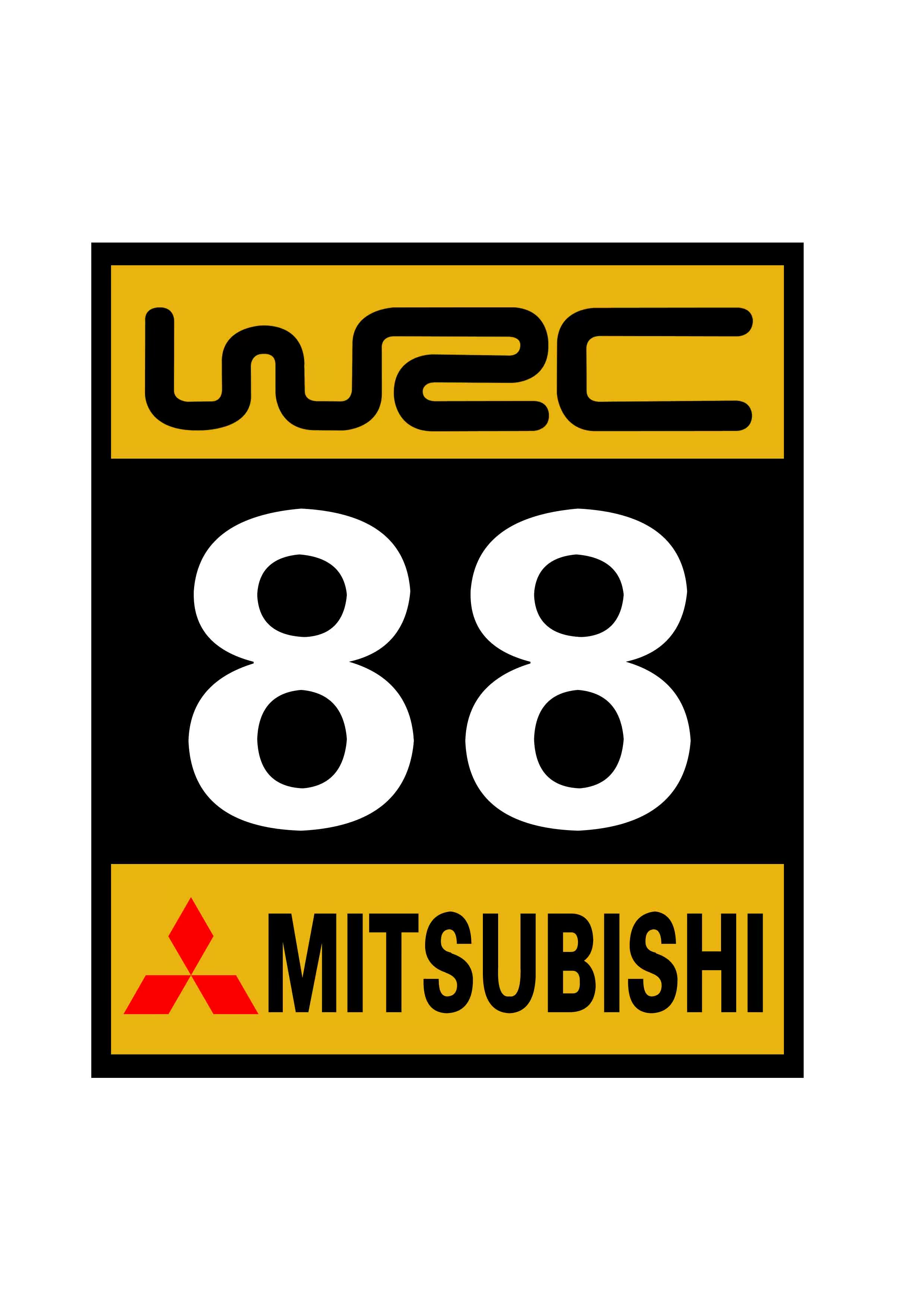 反光 汽車貼紙 車貼 號碼牌 數字 三菱 wrc 2 編號可改 車身貼