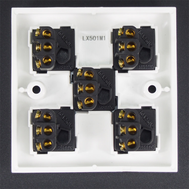 华英电工86型 经典五开双控白色开关插座面板 电源灯双开按钮包邮