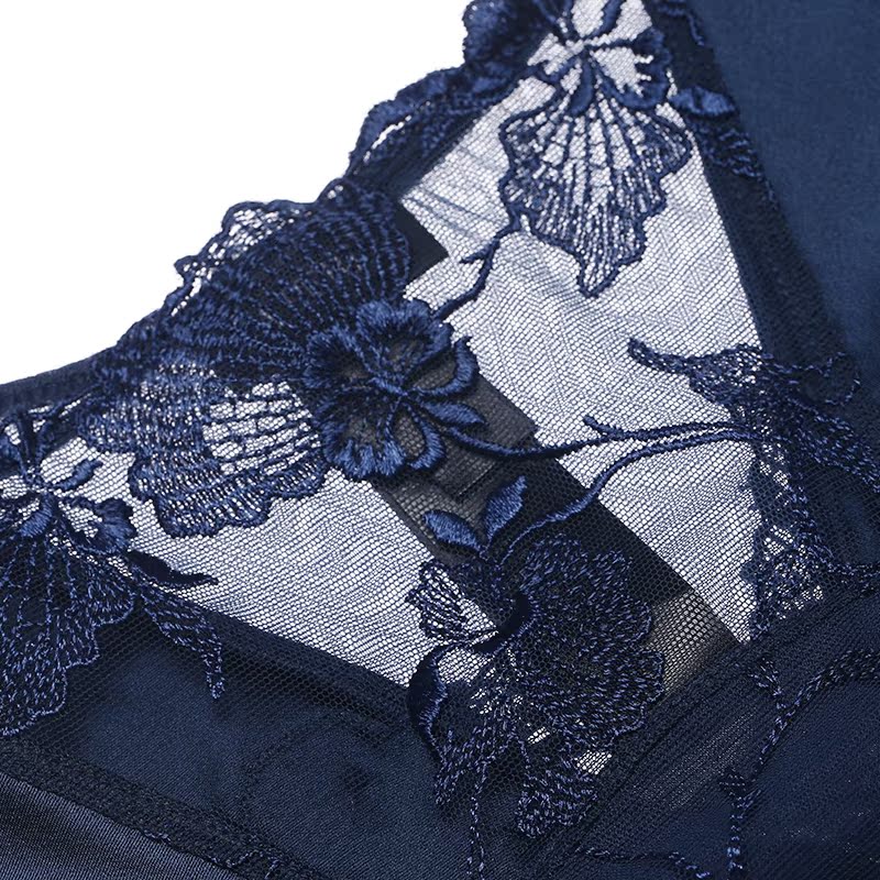 la perla女士内裤garland系列薄纱花卉刺绣真丝性感三角裤 底裤