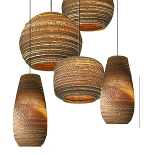复古餐厅吊灯单头创意个性咖啡厅吧台羊皮纸灯卧室纸蜂窝裸蛹吊灯