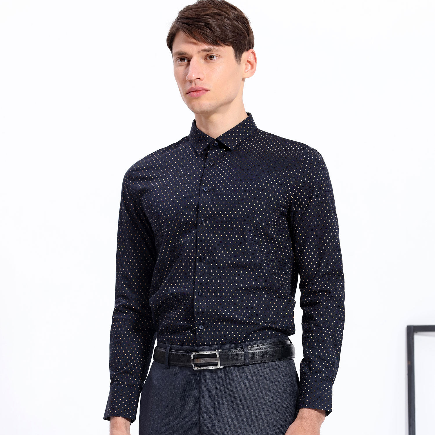 bestn/百斯盾2017春季新款衬衫青年长袖简约打底衫商务休闲衬衣