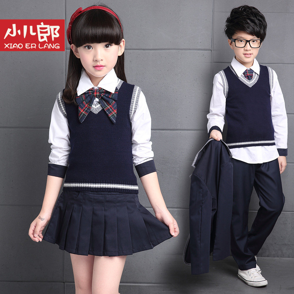 17春秋季新款学生服校服班服男女童套装中大儿童英伦学院风五件套