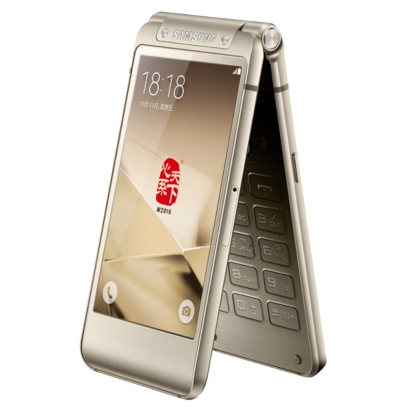 尊贵金带机打发票samsung/三星 sm-w2016电信4g双模商务翻盖手机