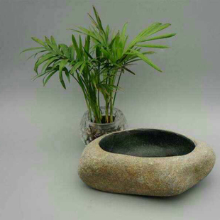 天然鹅卵石头花盆天然石盆石头盆源生态个性多肉花盆创意盆栽摆件
