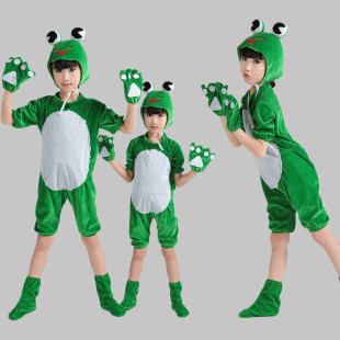 演出服 六一儿童动物舞蹈服幼儿园舞蹈绿色小青蛙表演服 儿童青蛙演出