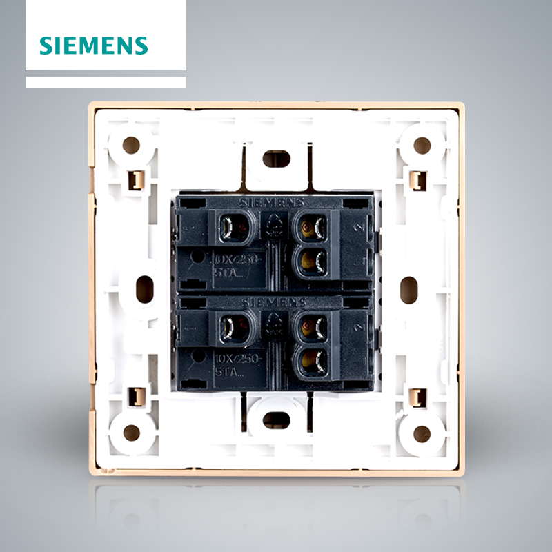 西门子开关插座面板悦动香槟金墙壁开关二开双控带荧光官方旗舰店