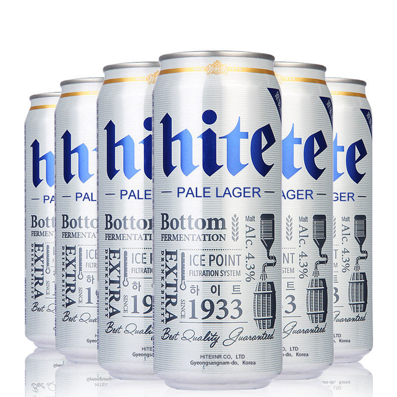 韩国进口啤酒 hite小麦啤酒 高端啤酒500ml*24听整箱 pk德国啤酒
