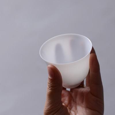 甜白釉 高岭土 纯手工坯 超薄胎功夫茶杯品茗杯 景德镇纯白瓷茶具