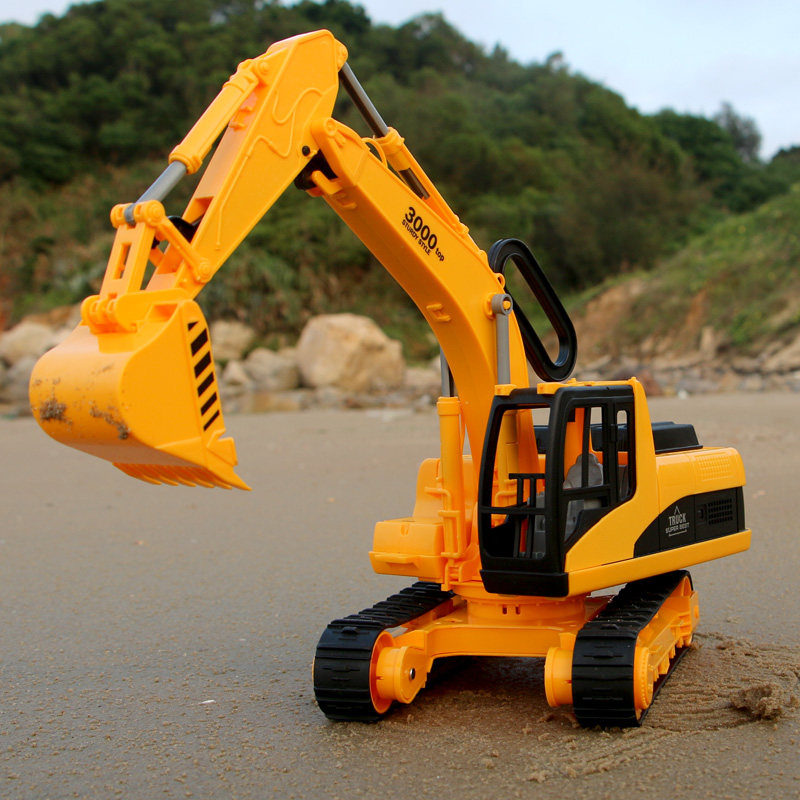 工程车大号手动履带式挖掘机模型大挖机挖土机小孩子儿童玩具男孩