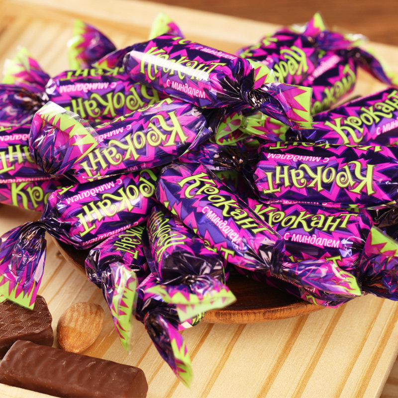 俄罗斯进口 巧克力 紫皮糖 进口紫皮糖 原包装2斤