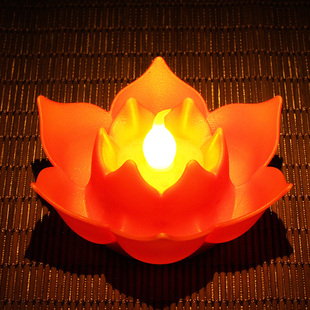 慧亮莲花心灯电子蜡烛 生日礼物无烟无火led供佛蜡烛灯装饰小夜灯
