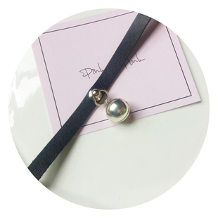 大铃铛皮项圈牛皮质choker原宿少女锁骨链chocker朋克摇滚硬妹风