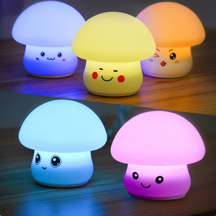 七彩变色小夜灯led婴儿喂奶灯创意卧室床头充电迷你拍拍硅胶夜灯