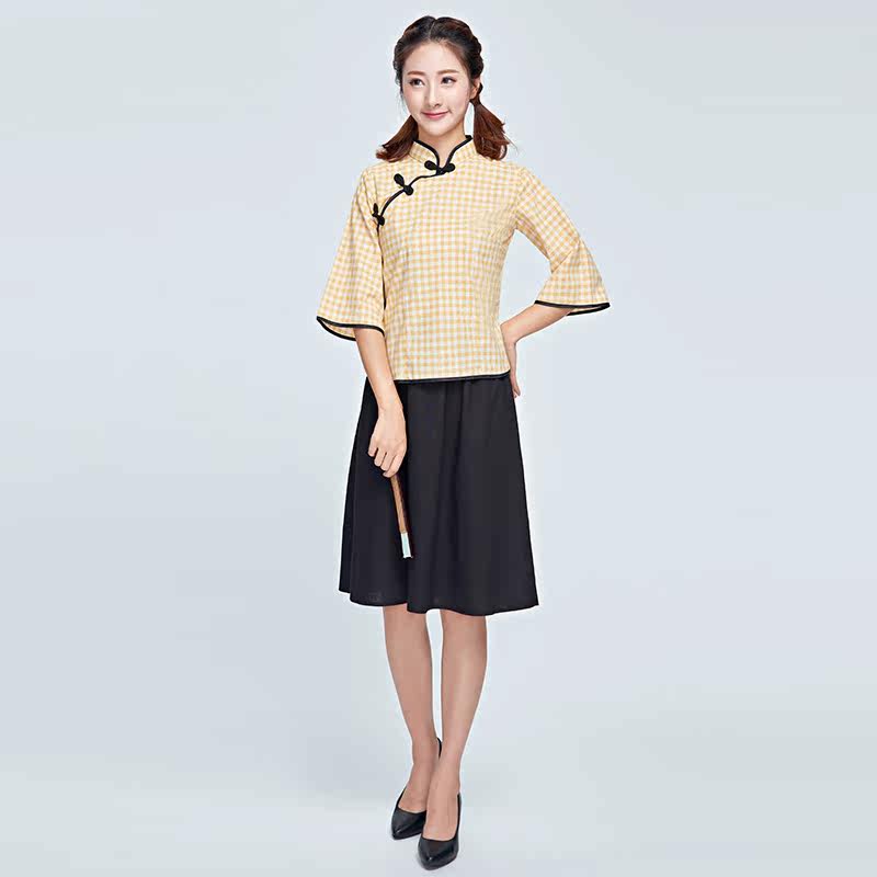 五四青年装中山装女民国风女装套装棉麻复古学生装班服舞台演出服