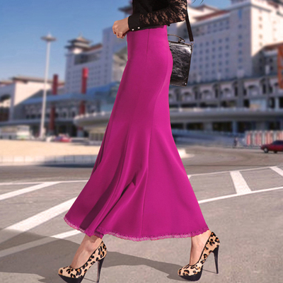 鱼尾裙大码半身包臀裙 春秋季高腰百搭a字大摆显瘦工作半身长裙子