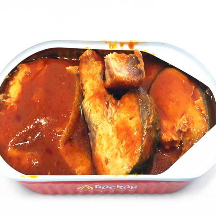 包邮 俄罗斯进口番茄味马哈鱼块罐头拉环即食品野餐户外旅行登山