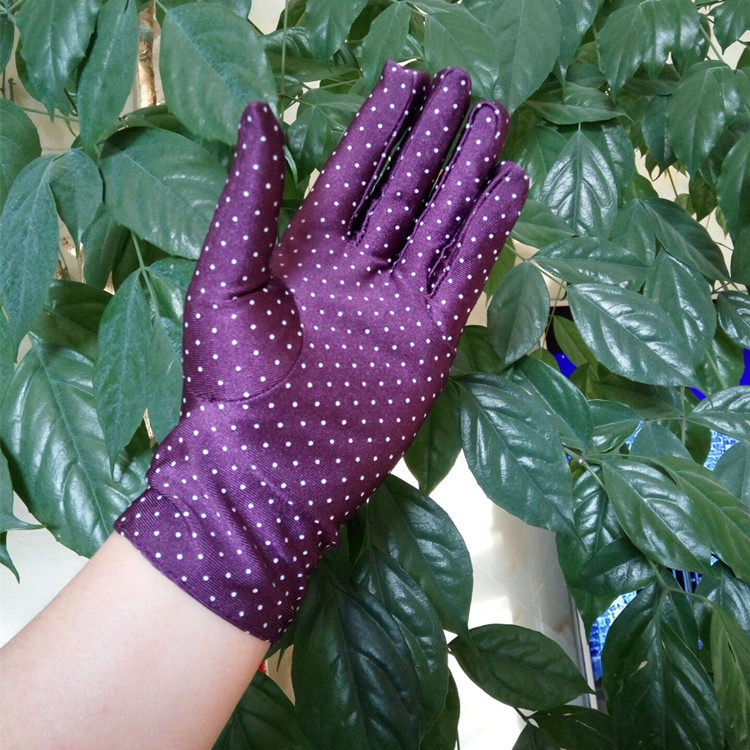 春秋季短款防晒薄款单手套开车舞蹈礼仪绣花手套弹力