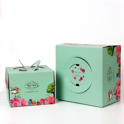 6寸 8寸 10寸生日蛋糕盒 手提方形西点烘焙大蛋糕盒包装盒子免邮