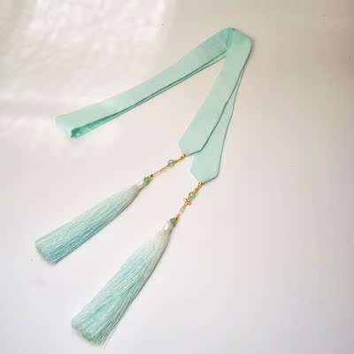 浣溪沙 原创古风挂坠发饰双色渐变流苏汉服发带古装飘带满包邮