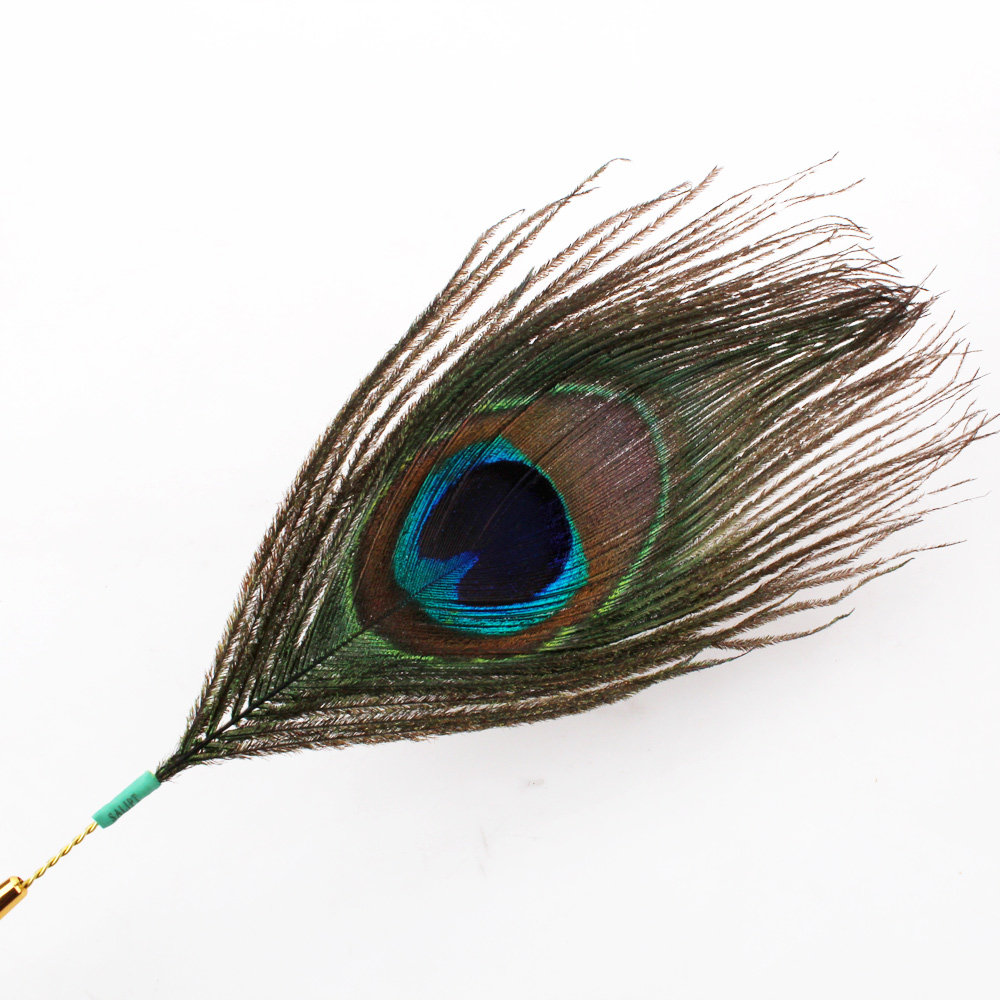 5根送1根 草木香采耳掏耳朵工具棕木柄印度孔雀毛spa专用按摩单根