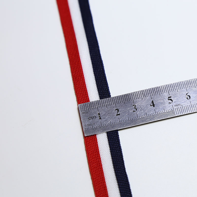 5cm三色红白蓝织带可横拉微弹力针织带服装布带飘带