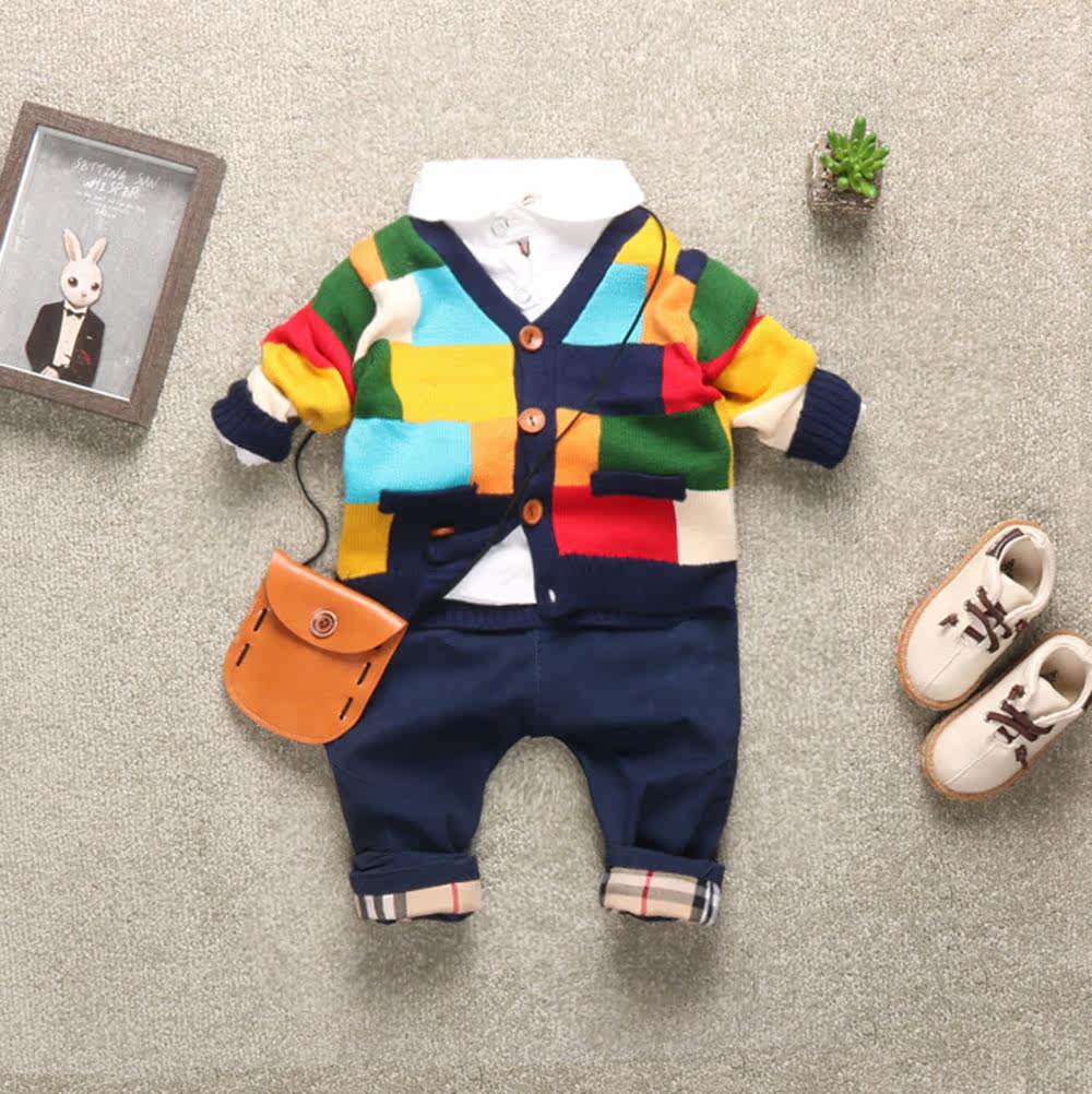 宝贝哆来咪2017春装韩版新款童装宝宝男童毛衣针织衫开衫儿童外套