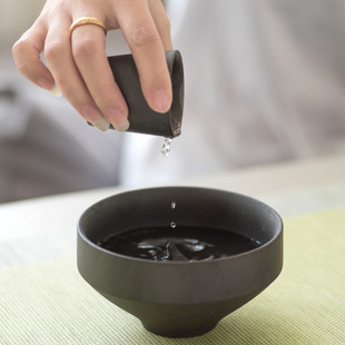 黑陶陶瓷茶洗杯洗笔洗水洗碗泡茶建水粗陶茶渣小号花器茶具废水桶